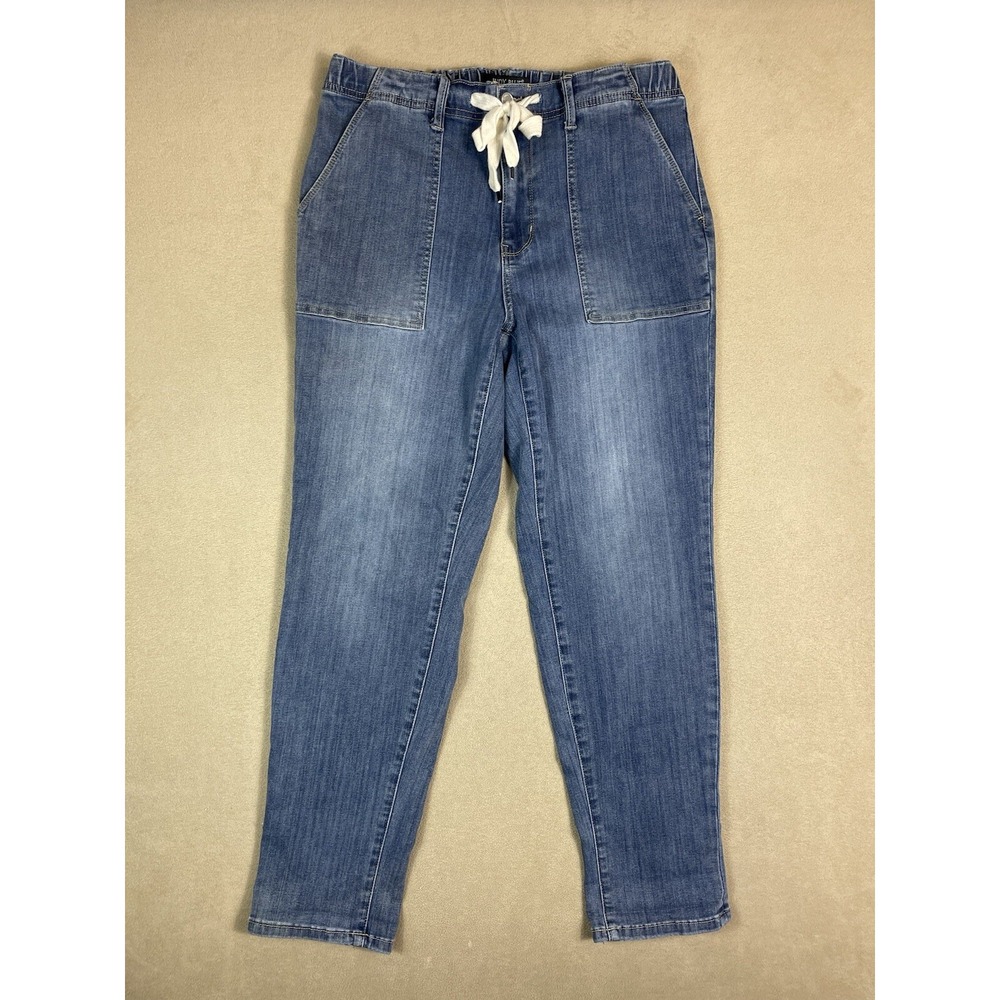 Judy Blue Jeans Women 11/30 Blue Denim Jogger Drawstring Elastic Waist JB88496